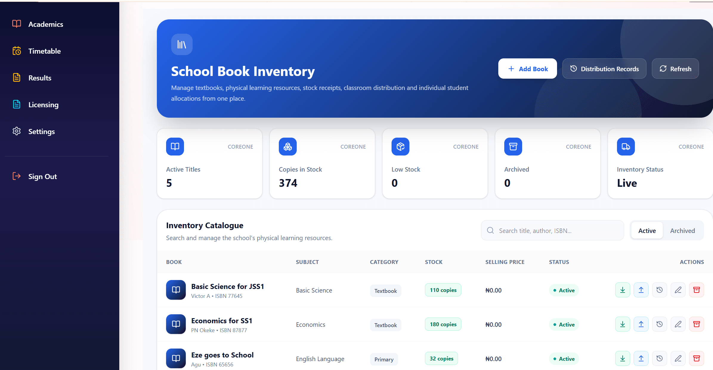CoreOne Admin - CBT & Assessment