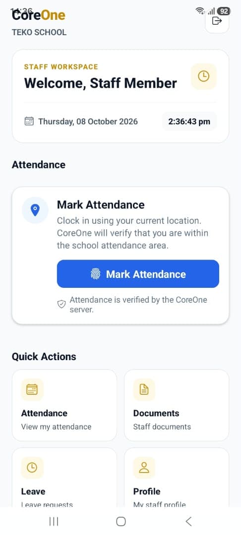 CoreOne Staff - Staff Mobile App