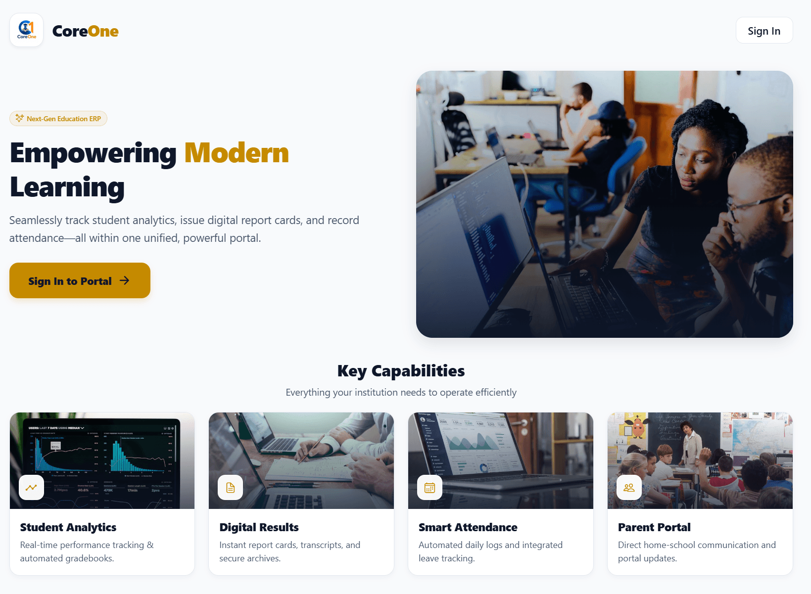 CoreOne Teacher - Teacher Dashboard